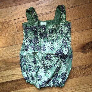 Baby Style 6-12M Green Floral Romper